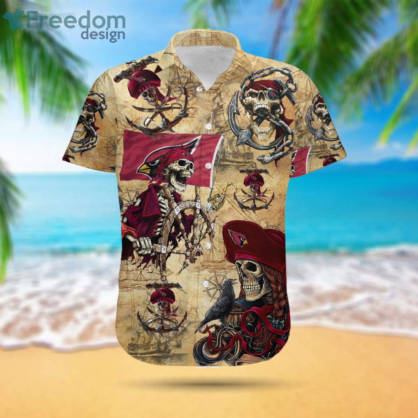 Arizona Cardinals Pirates Fans Pirates Skull Hawaiian Shirt