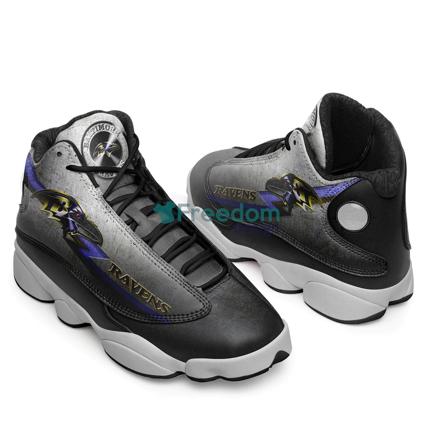 Baltimore Ravens Black Air Jordan 13 Sneaker Shoes For Fans