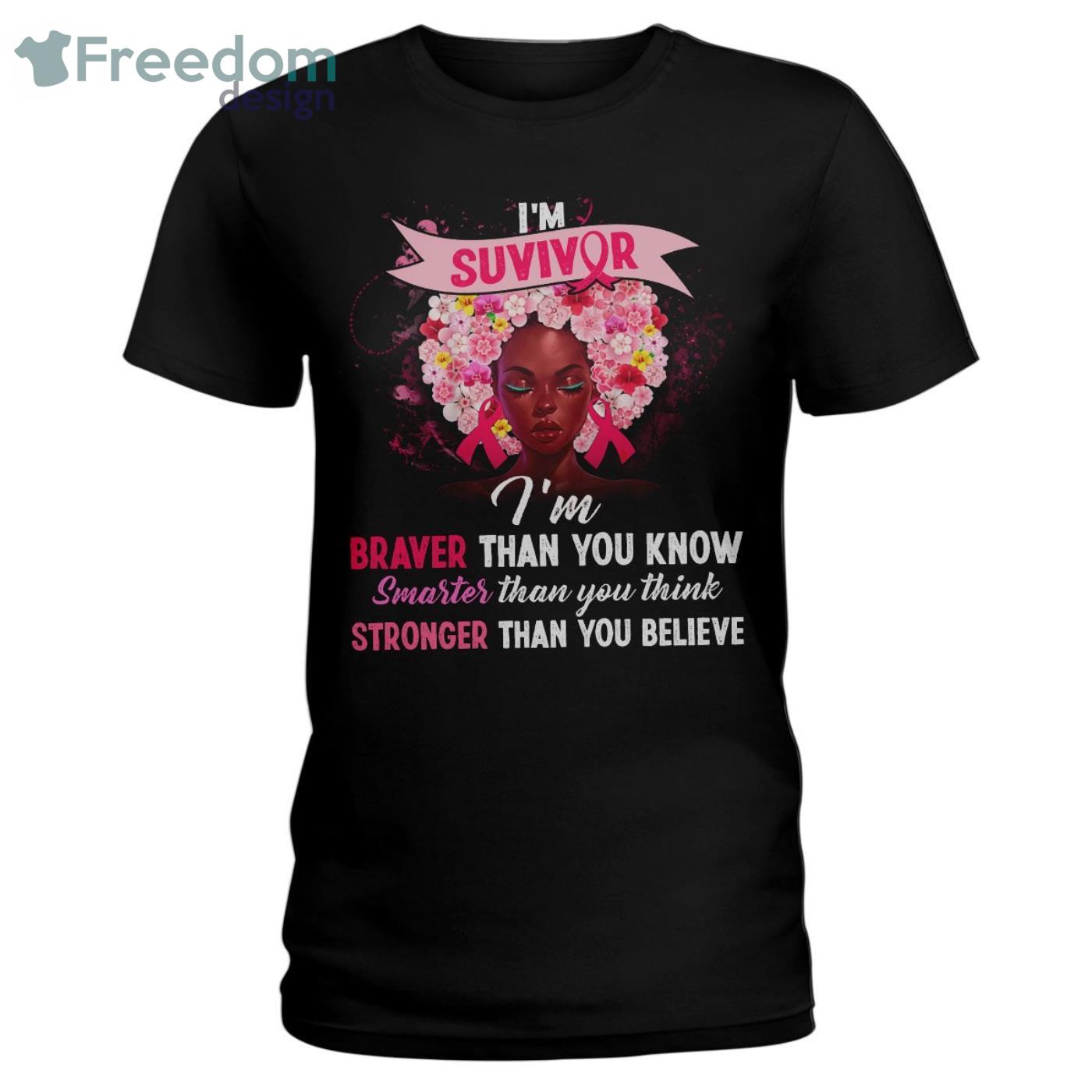 Breast Cancer Awareness Black Girl Ladies T Shirt