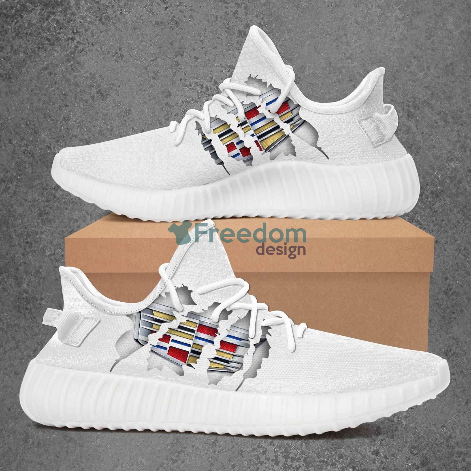 Cadillac Car Logo Car Lover Yeezy Shoes Sport Sneakers