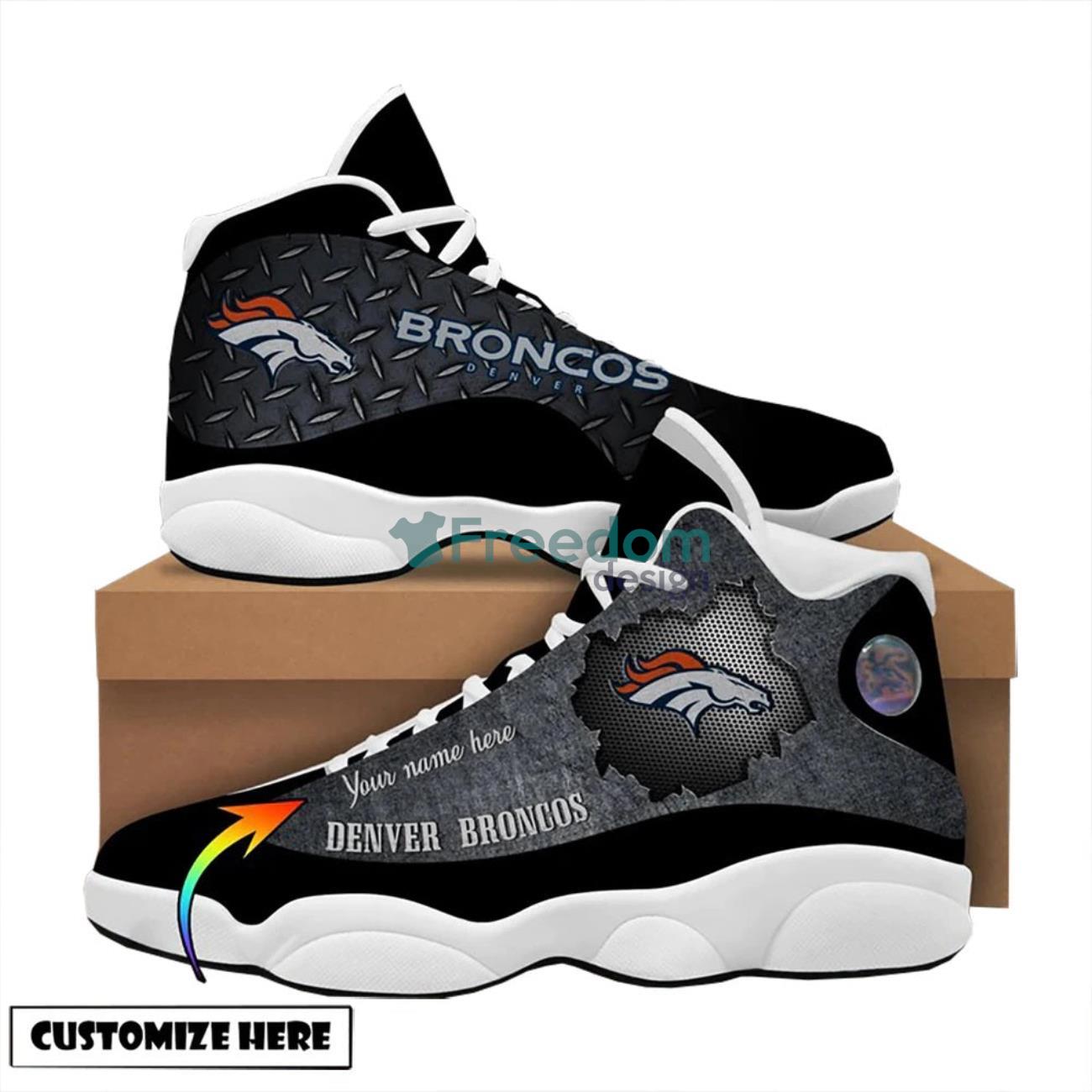 CUstom Name Denver Broncos Team Air Jordan 13 Shoes For Fans