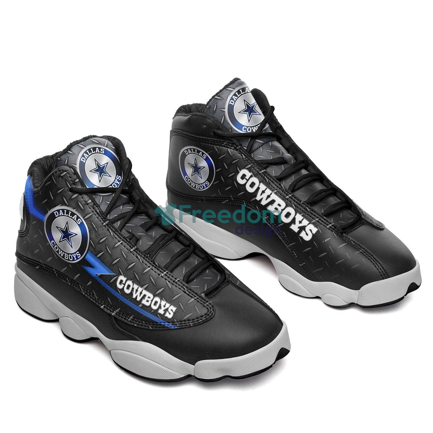 Dallas Cowboys Team Black Air Jordan 13 Sneaker Shoes For Fans