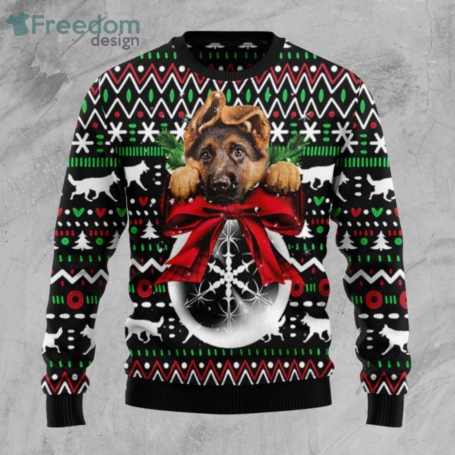 German Shepherd Dog Xmas Ball Christmas Ugly Sweater