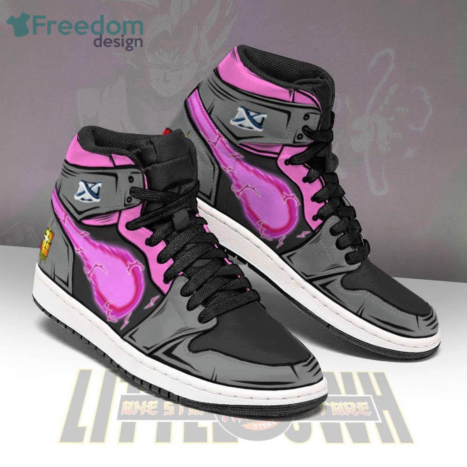 Goku Black Super Kamehameha Anime Jordan Hightop Shoes - Freedomdesign