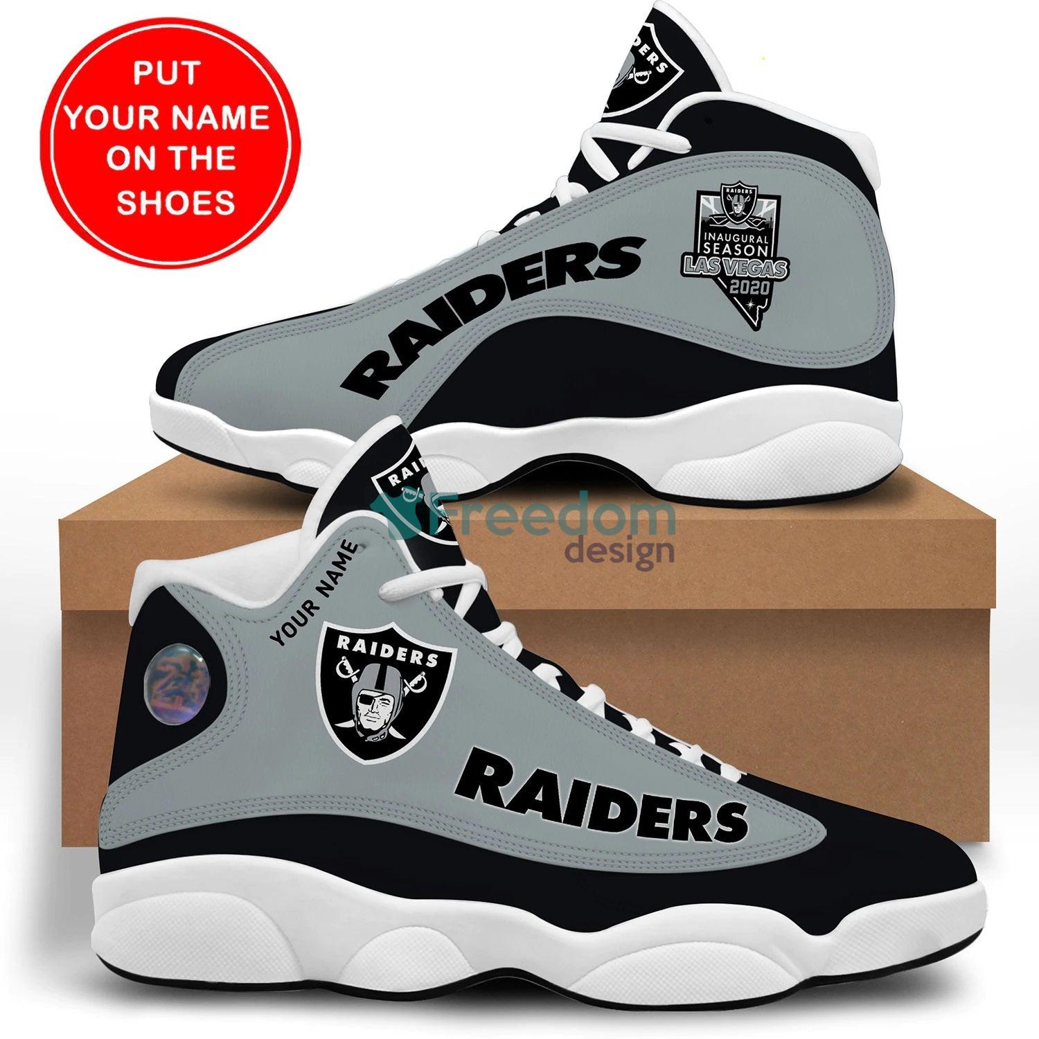 Las Vegas Raiders Sneaker Team Custom Name Air Jordan 13 Shoes For Fans