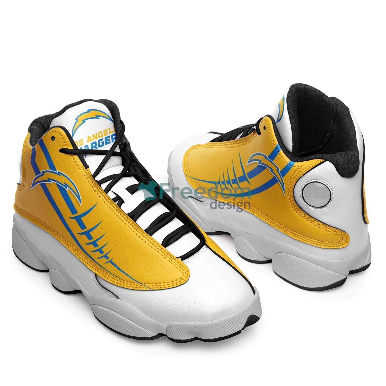 Los Angeles Chargers Fans Yellow Air Jordan 13 Sneaker Shoes For Fans