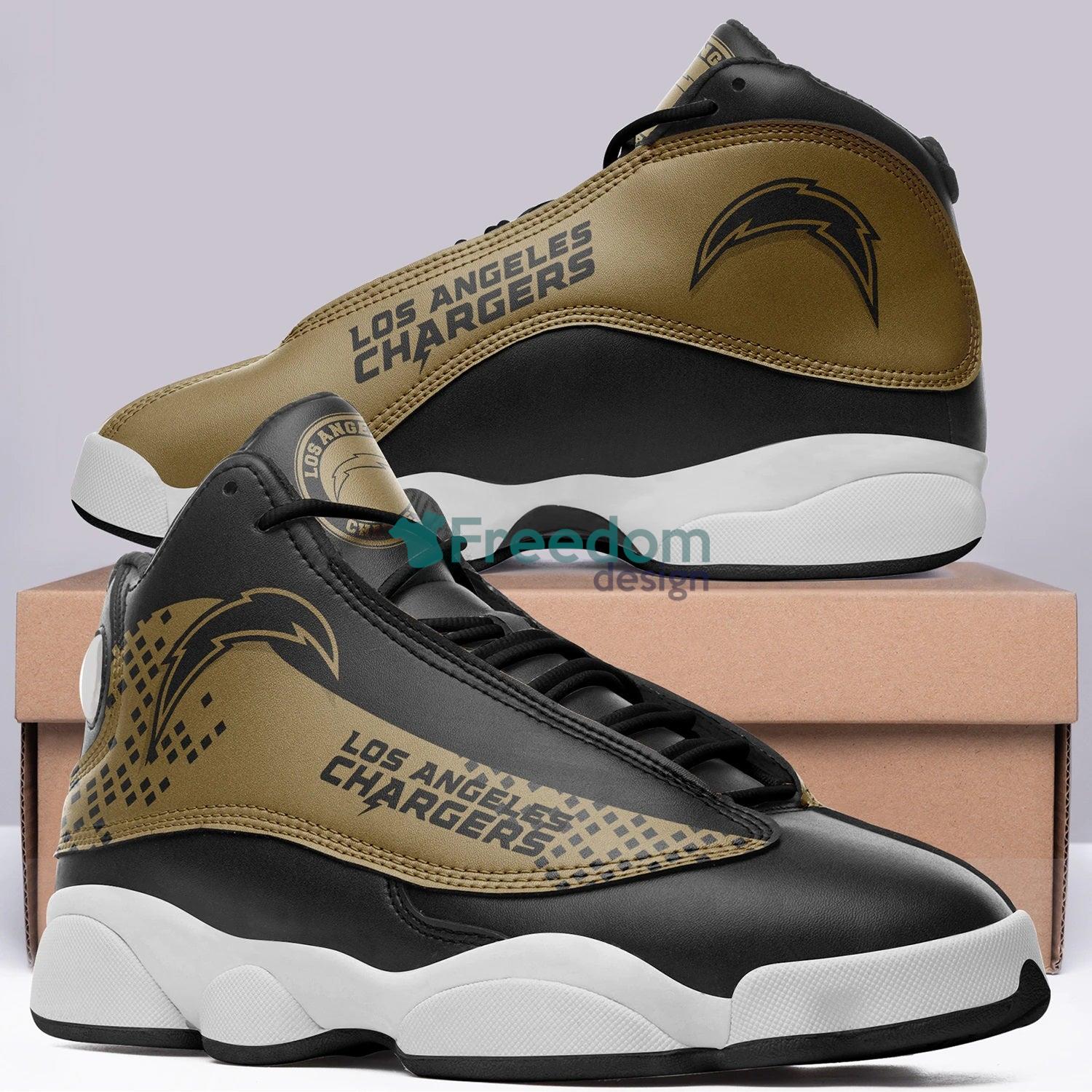 Los Angeles Chargers Team Black Air Jordan 13 Sneaker Shoes For Fans