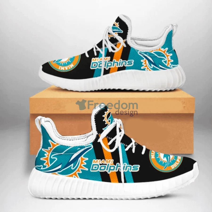 Miami Dolphins Love Striped Style Sneaker Reze Shoes Product Photo 1