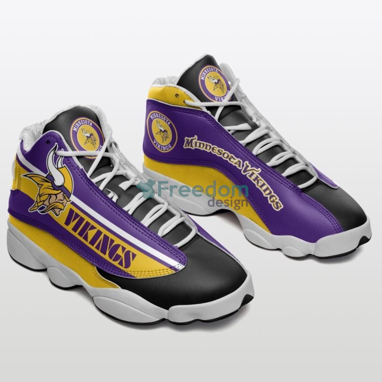 Minnesota Vikings Team Air Jordan 13 Sneaker Shoes For Fans Gift