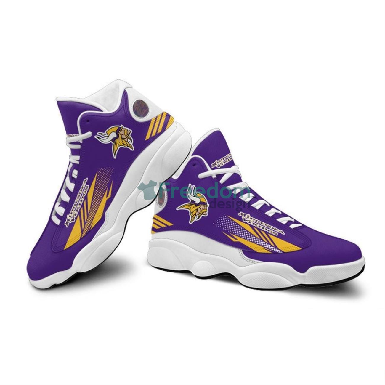Minnesota Vikings Team Purple Air Jordan 13 Sneaker Shoes For Fans